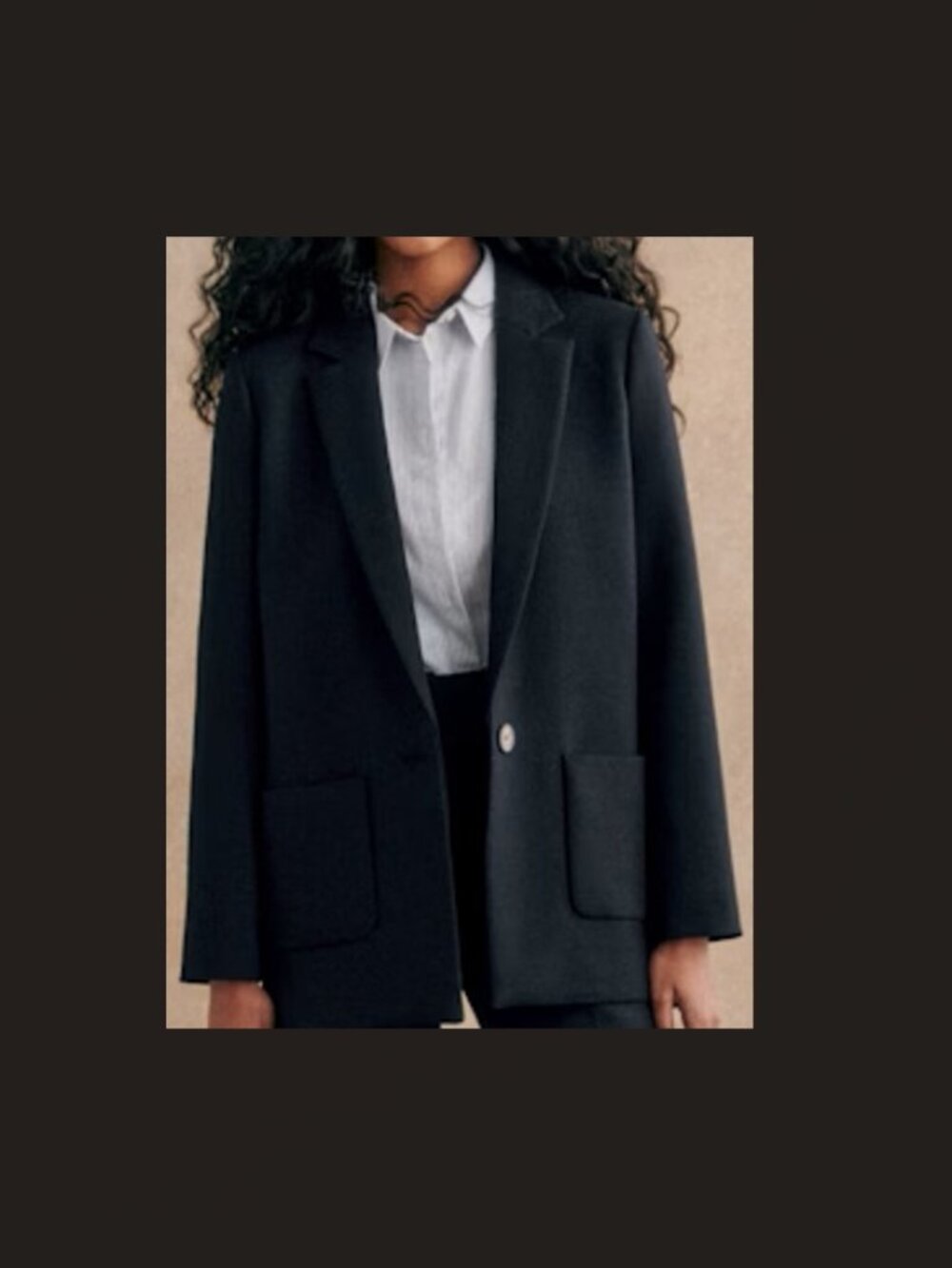 Sezane Romane Jacket, Navy, size 4